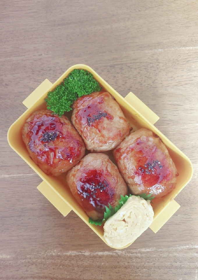 焼き肉のタレで簡単肉巻きおにぎり弁当♪-レシピのメイン写真