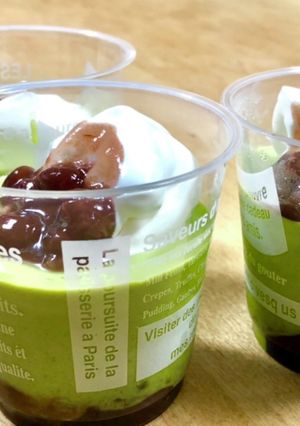 レンジDe抹茶と小豆の豆乳パンナコッタ-レシピのメイン写真