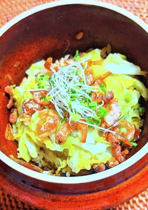 干しえびとキャベツの釜飯-レシピのメイン写真