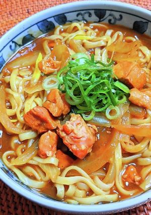 焼き鳥缶でカレーうどん-レシピのメイン写真