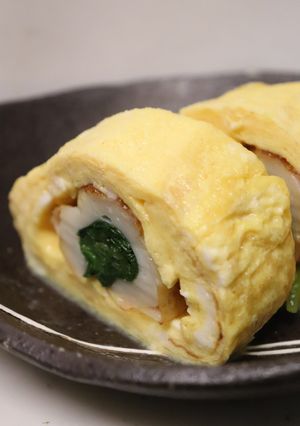 朝昼夕弁当♪竹輪ほうれん草のだし巻卵-レシピのメイン写真