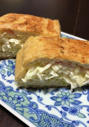 油揚げでキャベーコンチーズホットサンド風-レシピのメイン写真