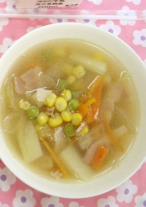 学校給食★ベーコンとじゃがいもスープ-レシピのメイン写真