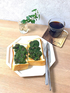 抹茶あんバタートースト簡単食パンカフェ-レシピのメイン写真