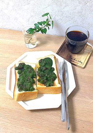抹茶あんバタートースト簡単食パンカフェ-レシピのメイン写真