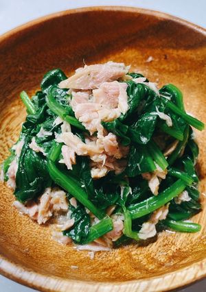 レンジで秒☆ツナほうれん草の梅昆布サラダ-レシピのメイン写真