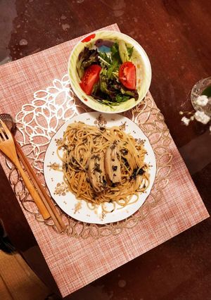 れんこんと島海苔のクリームパスタ-レシピのメイン写真