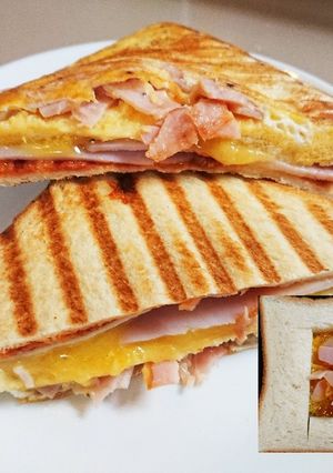 ハムチーズエッグホットサンド-レシピのメイン写真