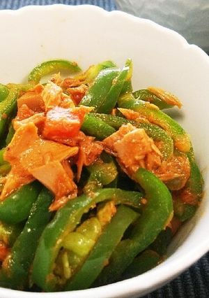 韓国 ホットペッパーツナとピーマン和え-レシピのメイン写真