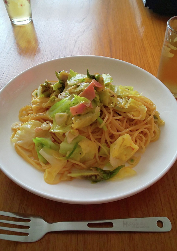 ふきのとうとキャベツの和風パスタ-レシピのメイン写真