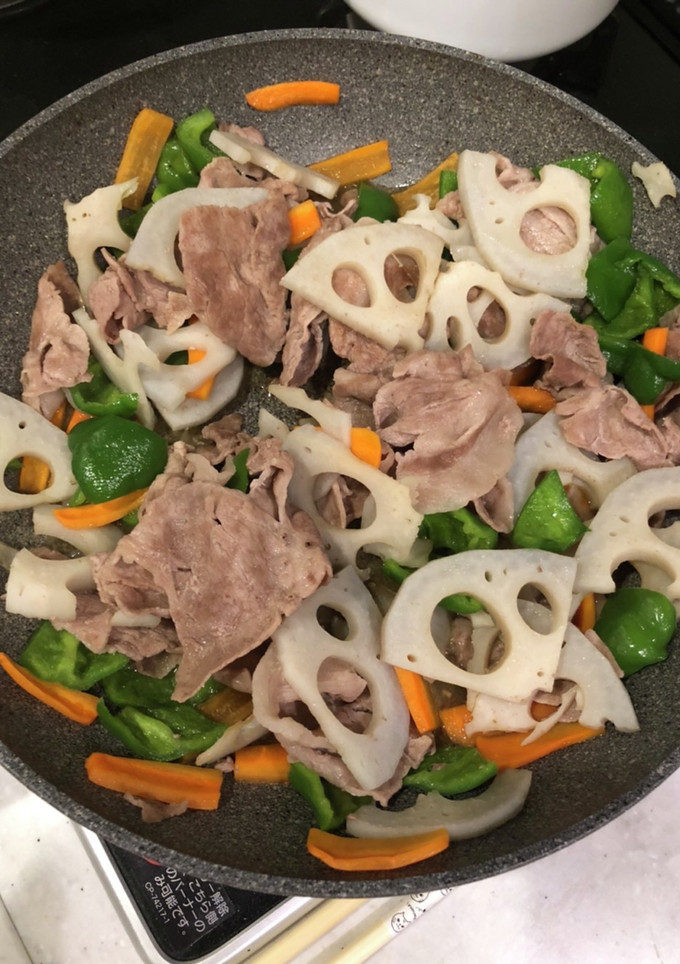 超簡単☆れんこんと豚肉の野菜炒め-レシピのメイン写真