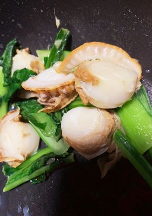 小松菜とホタテの炒め物-レシピのメイン写真