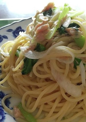 ツナと小松菜のパスタ-レシピのメイン写真