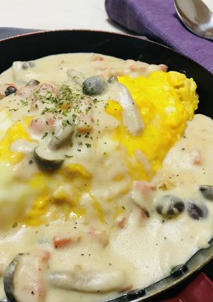 ポタージュの素で作る☆とろとろオムライス-レシピのメイン写真
