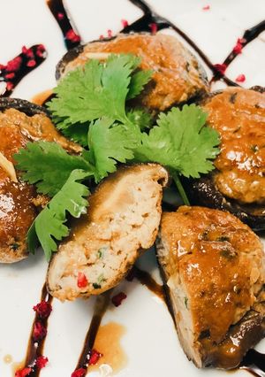 肉詰めバルサミコ煮 フランボワーズ添え-レシピのメイン写真