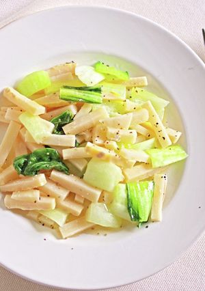 チンゲン菜とタケノコの酒蒸し-レシピのメイン写真