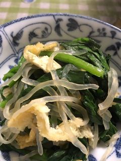 ほうれん草と乾燥糸こんにゃくのバター炒め-レシピのメイン写真