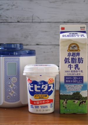 ビヒダスと小岩井低脂肪牛乳でヨーグルト-レシピのメイン写真