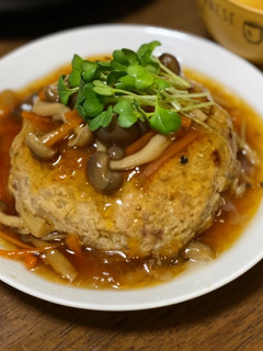 豚ひき肉で作る和風あんかけトンバーグ-レシピのメイン写真