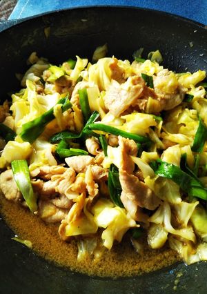 簡単☆キャベツと韮の肉野菜炒め-レシピのメイン写真
