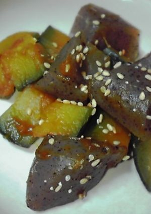 コロコロかぼちゃとこんにゃくの甘辛煮-レシピのメイン写真