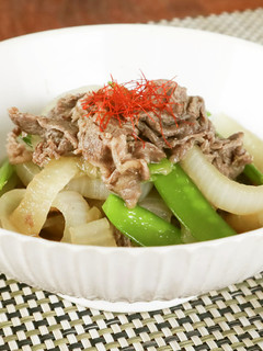 簡単煮物!新玉ねぎとさやえんどうのすき煮-レシピのメイン写真