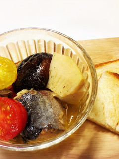 サバ缶とたけのこのアヒージョ-レシピのメイン写真