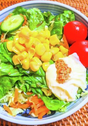 いろんな野菜とコーンの和風サラダ-レシピのメイン写真