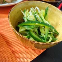 รูปของ きゅうりと水菜のさっぱりサラダ