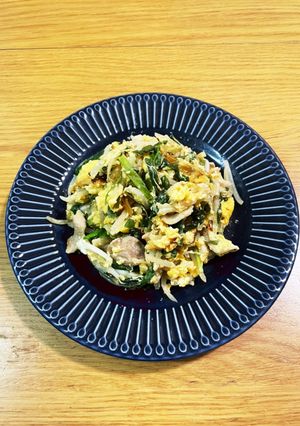 もんじゃ焼きみたいな、もやし卵炒め-レシピのメイン写真