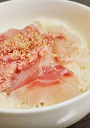 鯛刺と鮪タタキの二色寿司-レシピのメイン写真