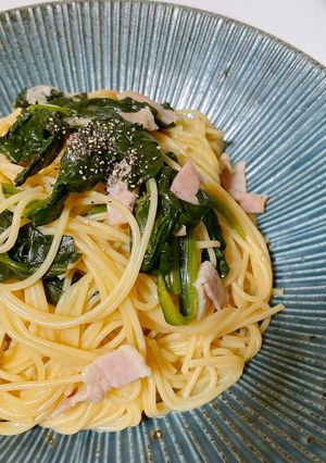 ほうれんそうとベーコンの和風パスタ-レシピのメイン写真