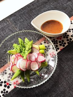 アスパラとラディッシュにピリッと酢味噌♪-レシピのメイン写真