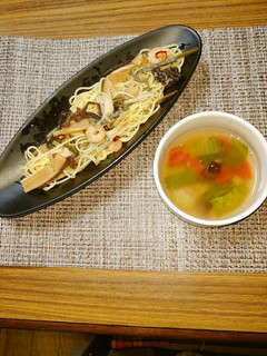 ヨウサマの減塩リサイクルパスタとスープ-レシピのメイン写真