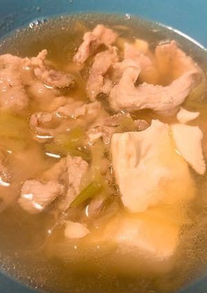 豚バラ豆腐のネギ塩スープ-レシピのメイン写真