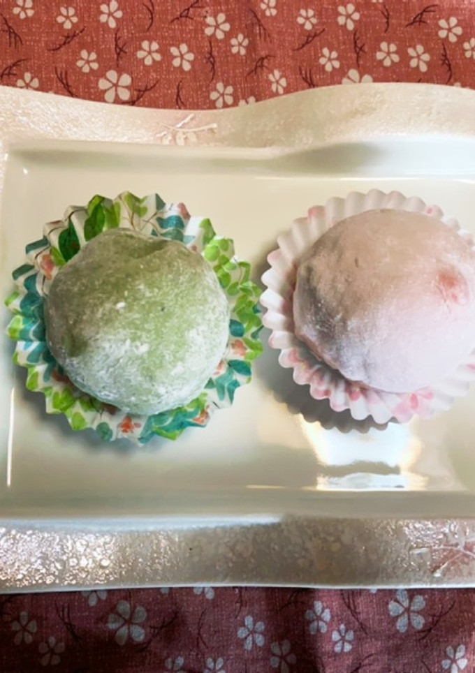 色も綺麗な♪抹茶と桜餡♡桜と白餡の苺大福-レシピのメイン写真