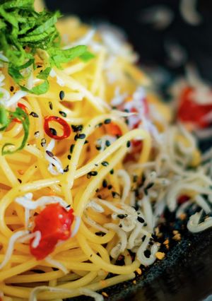 梅としらすが旨い！春ペペロンチーノ！-レシピのメイン写真