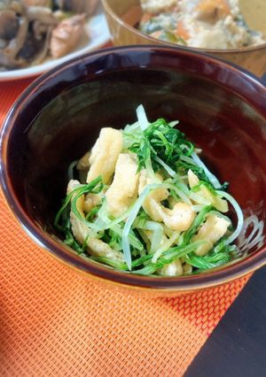 水菜と焼き油揚げの中華和え-レシピのメイン写真