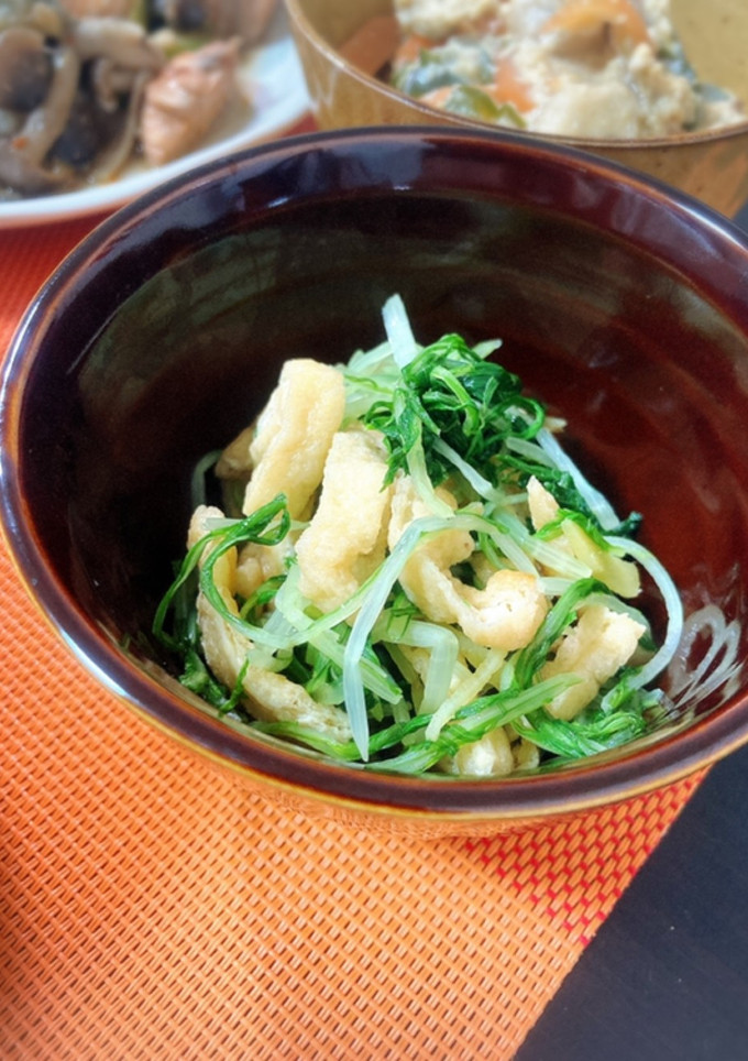 水菜と焼き油揚げの中華和え-レシピのメイン写真