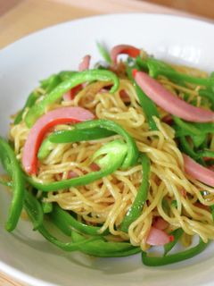 ピーマンたっぷり醤油焼きそば-レシピのメイン写真