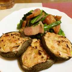 A picture of 椎茸のねぎたらこ焼き.