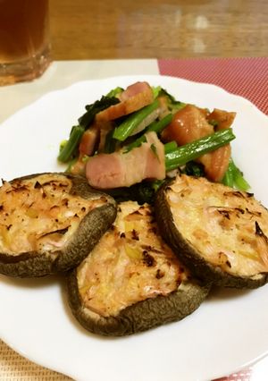 椎茸のねぎたらこ焼き-レシピのメイン写真