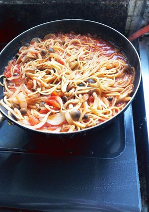 残り物でトマトパスタ-レシピのメイン写真