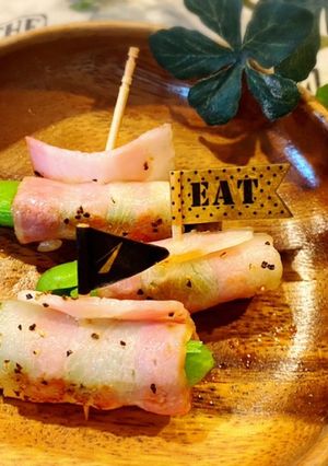 スナップエンドウのベーコン巻き♪-レシピのメイン写真