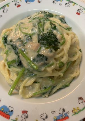 ほうれん草とツナのクリームパスタ-レシピのメイン写真