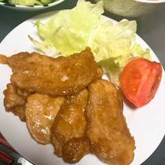 A picture of ガッリ系豚肉の味噌焼き！.