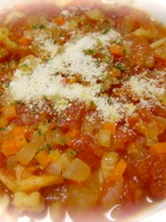 冬瓜と海老と野菜のトマトスープパスタ-レシピのメイン写真