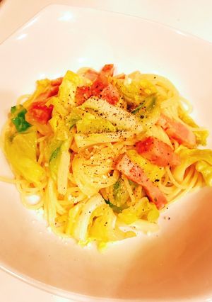 春の味わい！キャベツとベーコンのパスタ-レシピのメイン写真