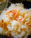 春ごはん！桜エビと帆立貝ひもご飯