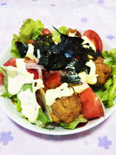 お惣菜で簡単に★唐揚げサラダ-レシピのメイン写真